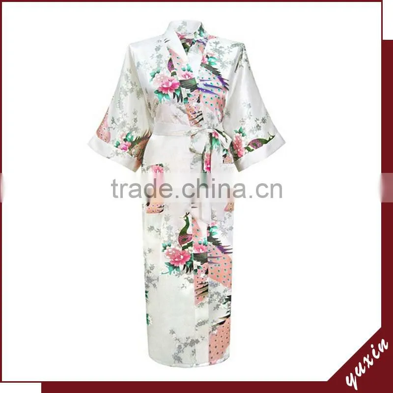Satin Bridesmaid robes long satin women robe ready hair robes 009