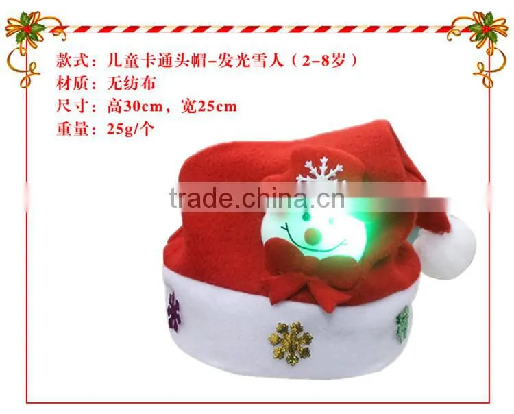 Snow Man Deer Santa Claus Shaped Christmas Hat With Light For Children and Adult