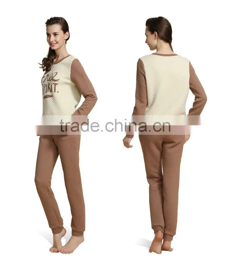 Latest design Qianxiu women thick printed sexy night suit
