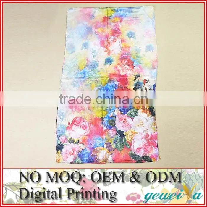 High Quality Custom Digital Printing On Silk Scarf