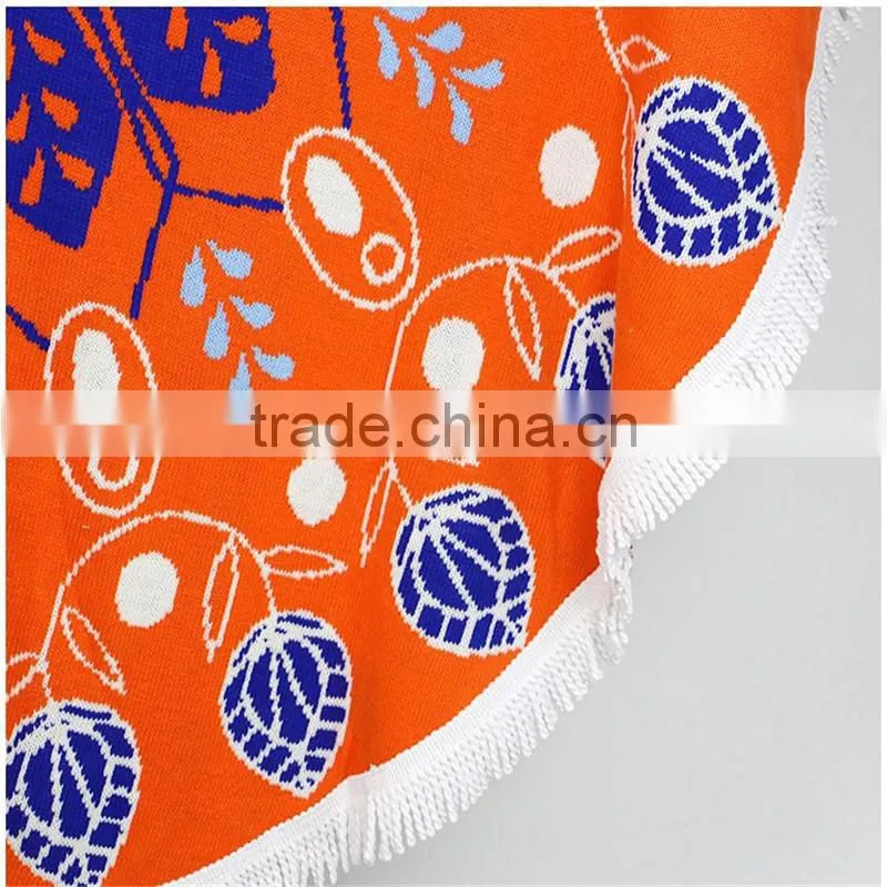 Custom Design 100% Cotton Round Beach Towel Printed Beach Pareo High Quality