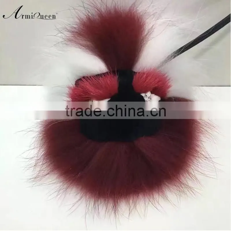 2017 New arrival real Raccoon Fur Funny fashion accessory Monster Keychain