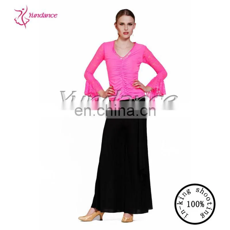 AB025 black latin pants costume for girls china