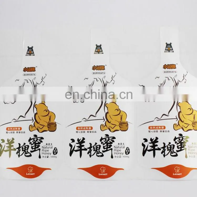 Custom die cut colorful plastic bottle sticker for natural ripe honey packaging