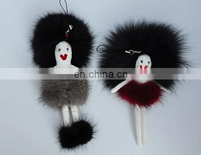 Fur doll mink hair Pendant keychain