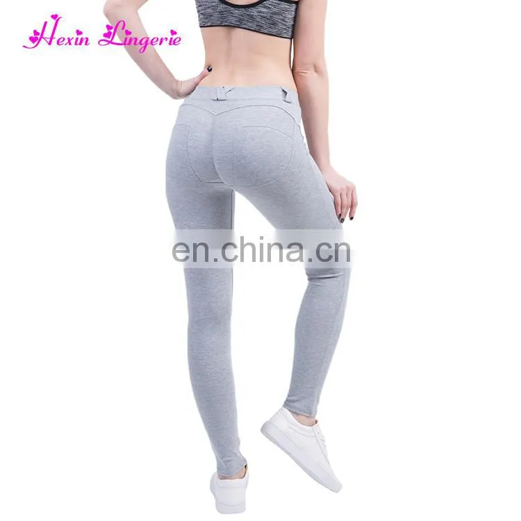 Factory Price Push Up Sexy Hip Solid Elastic mature women leggings