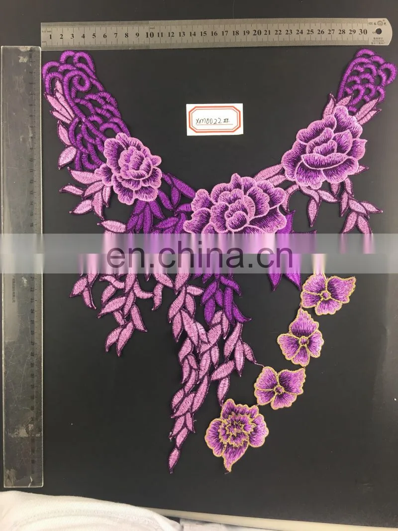 2017 new dedign fashion embroidery colorful collar