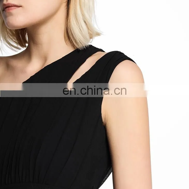 chiffon fabric black lining pants elegant women rompers and jumpsuits 2016