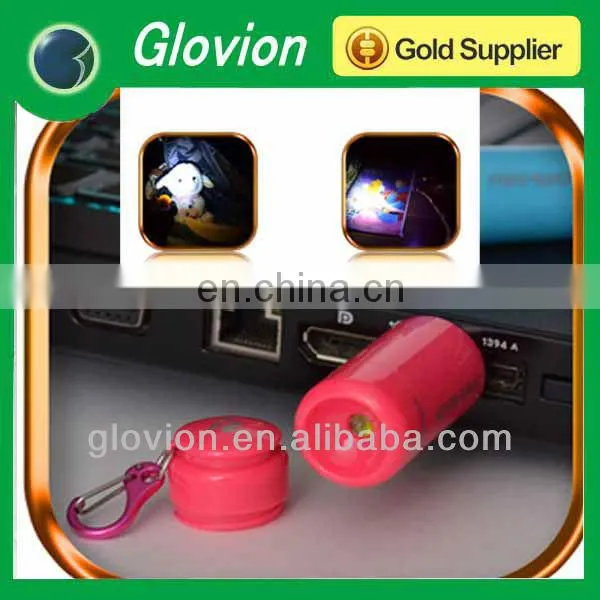 Creative item! USB rechargeable led torch light colorful portable led torch light with keychain