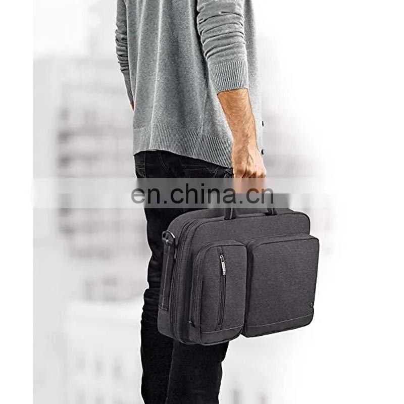 Grey 15.6" Laptop Hybrid Briefcase Backpack