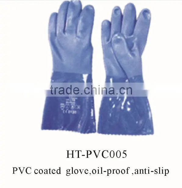 worker/PVC gloves oil proof industrial gloves oil industrial RED PVC coated cotton interlock gloves wholesale alibaba