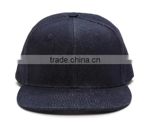 High Quality Plain Denim Snapback Hat Blank Jean Snapback Cap