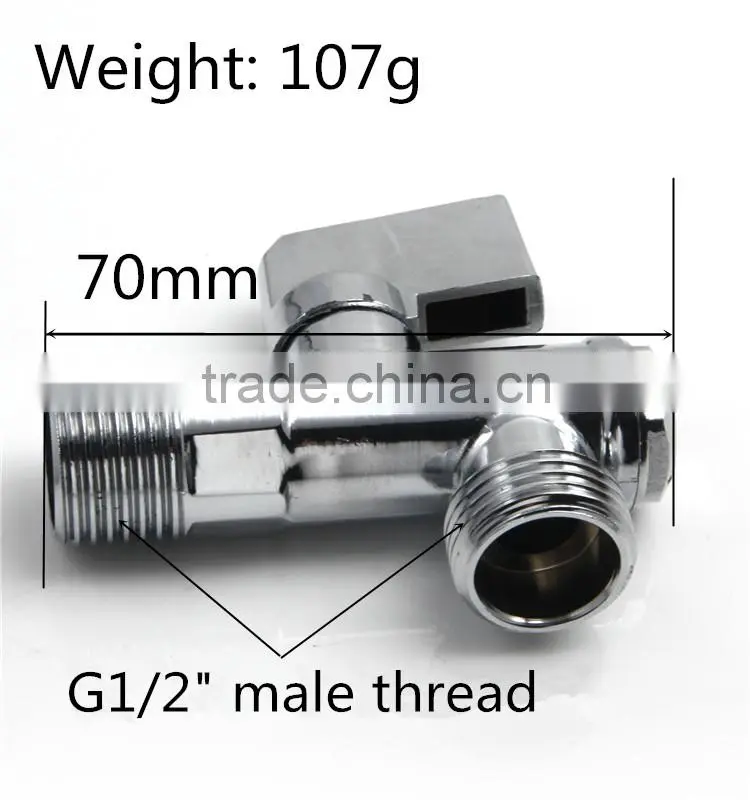 Brass water shutoff drain flush valve with G1/2" male thread
