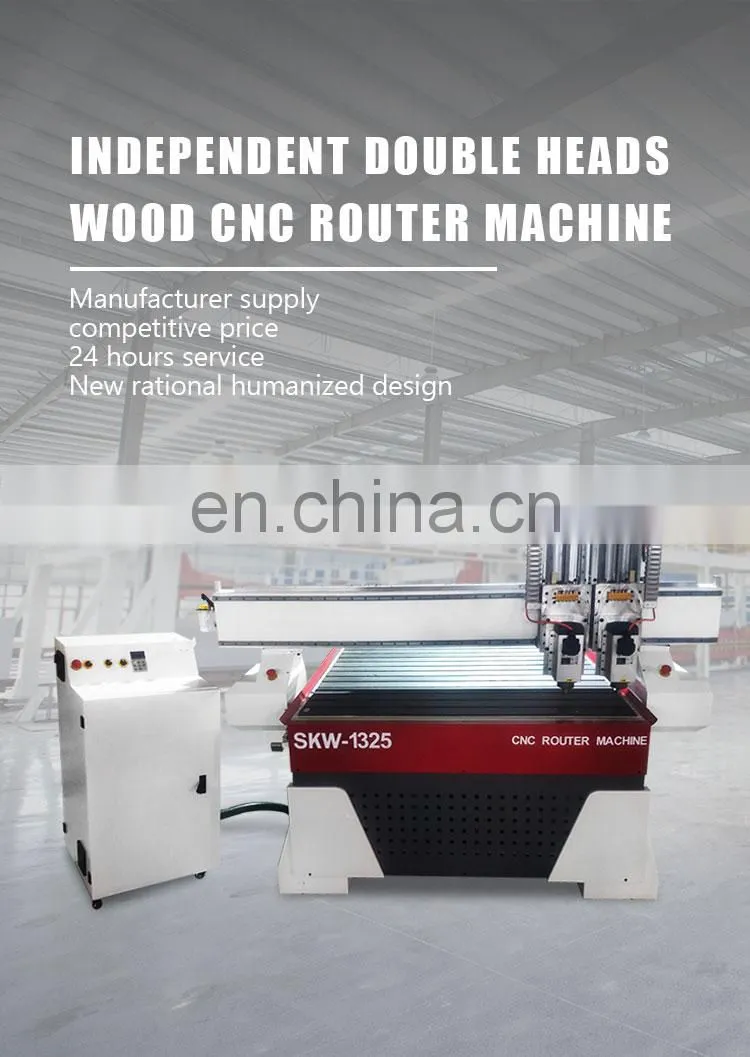 SENKE High efficiency 3-Axis CNC Wood Fitting Cutting Machines with Double Heads