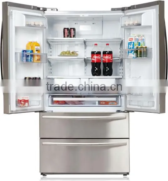 CE/GS/ROHS domestic french door refrigerator with ice maker