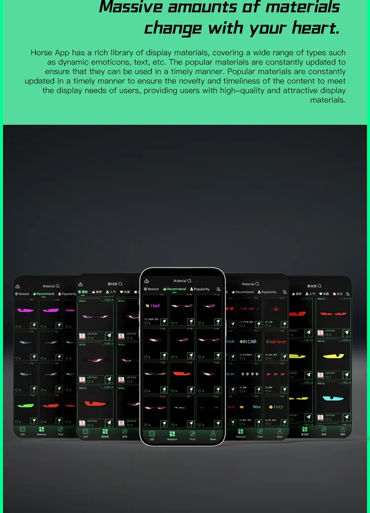 96*16 Car Windshield LED Screen Diy Indicator Light Devil Eyes App Control for Truck Animated Decorative Electronic