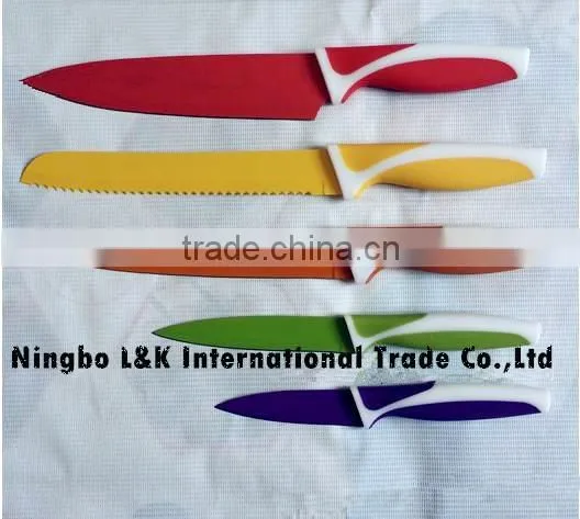 non stick colorful 5 pcs knife set /stainless steel knife set
