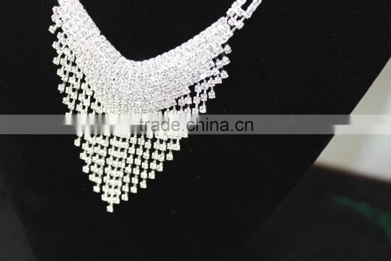 Tassel Glass Crystal Wedding Jewelry Sets for Bridal Beautiful Jewelry Set Wholesale