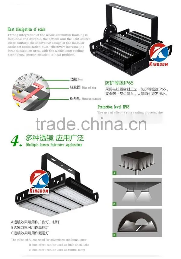 IP65 led flood tunnel light with Osram led adjustable angle 16500lumen 150w Led Tunnel Lighting