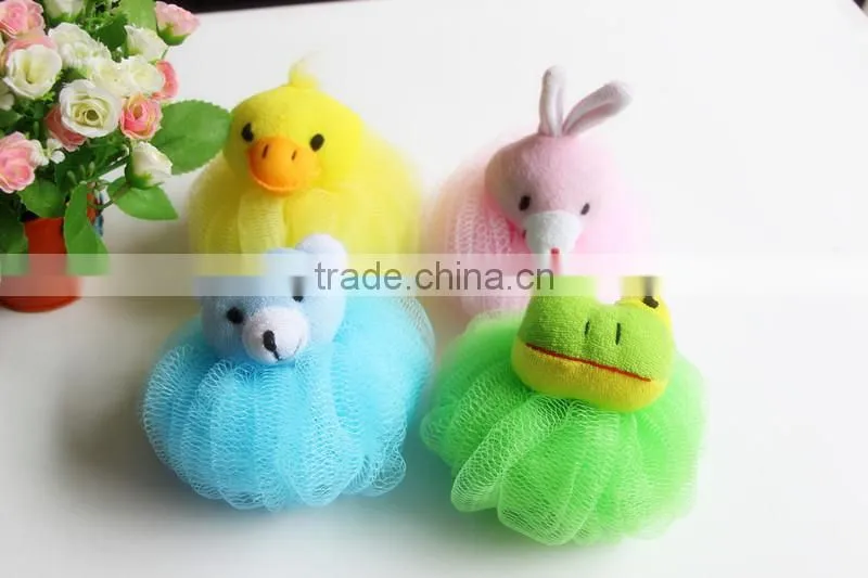 2015 hot selling colorful Cartoon shaped bath sponge for christmat promotion