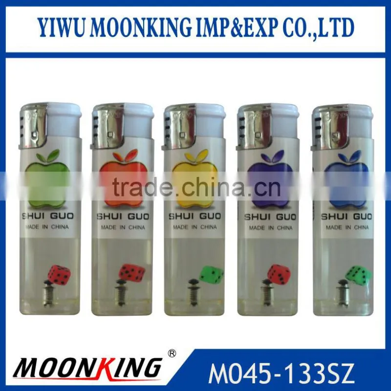 New design windproof gas torch cigarette lighter wholesale cheap refill lighter with dice inside