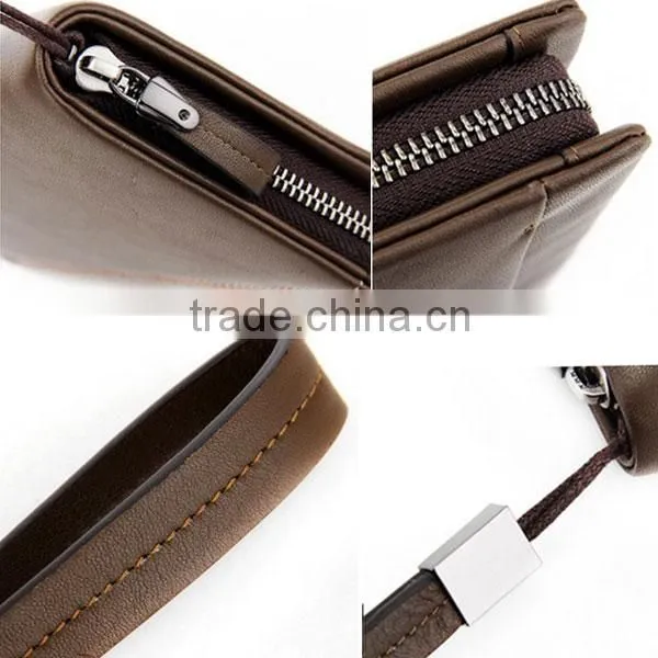 2016 newest style wallet men's Clutch bag card-slot pu leather cell mobile phone case