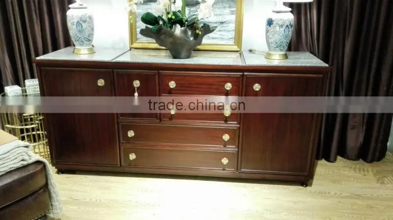 Vintage Style Modern Marble Top Living Room Furniture Solid Wood Cabinet Corner