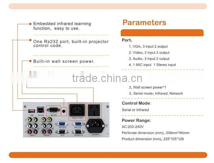 Gaoke high quality power off delay multimedia Central Controller for Learning Projector whiteboard