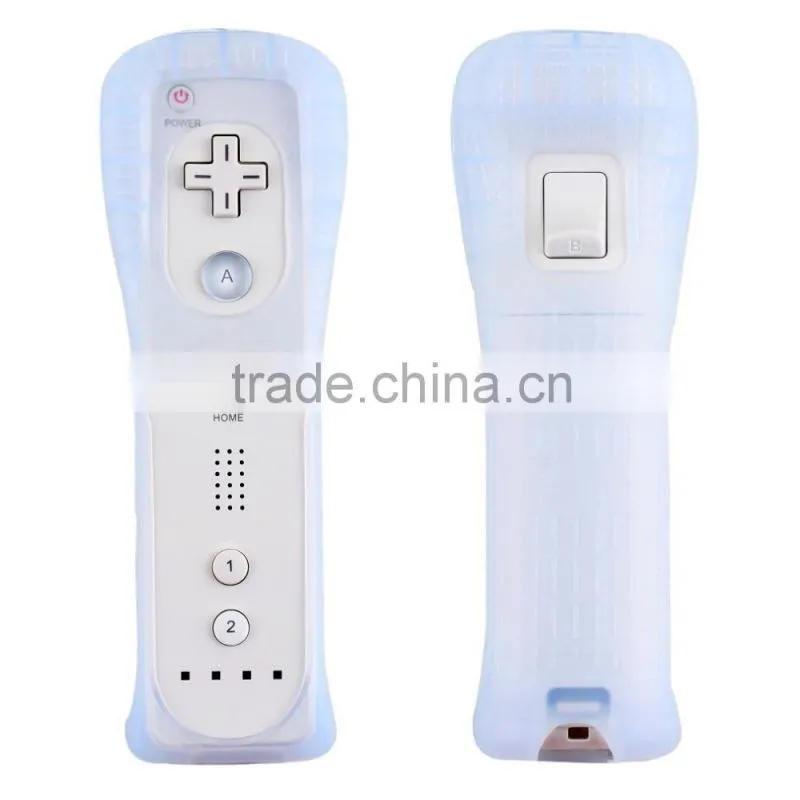 Game Motion Plus Remote Nunchuck Controller Wireless Gaming Nunchuk Controllers with Silicon Case Strap For Nintendo Wii Console