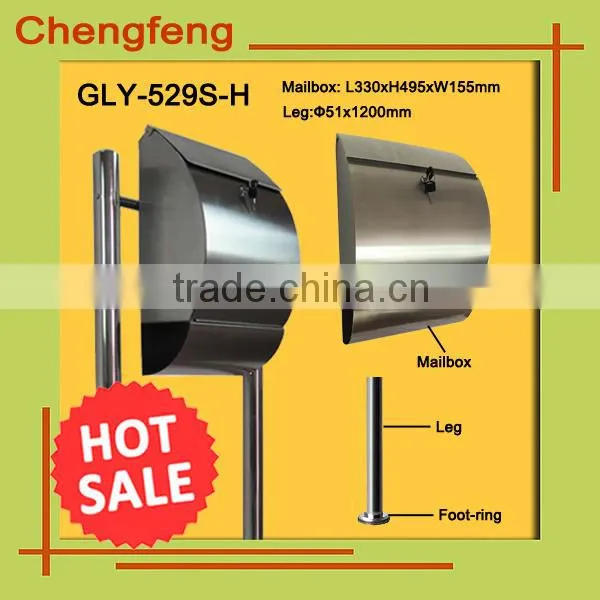 Durable 18/8 Stainless Steel Free Standing Mailbox