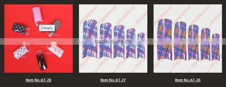 wholesale 70pcs/box Airbrush Pre Design Translucent French False Nail Art Acrylic Tips AT1200