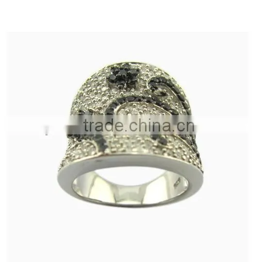 fashion factory direct silver men ring/plating rhodium ring