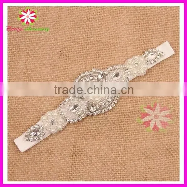 Rhinestone applique, beaded crystal applique, rhinestone applique for bridal sash