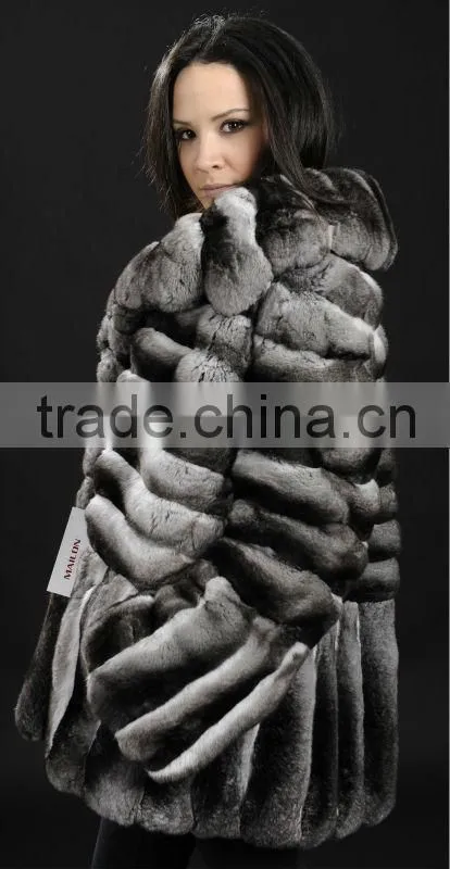 real chinchilla fur coat from China