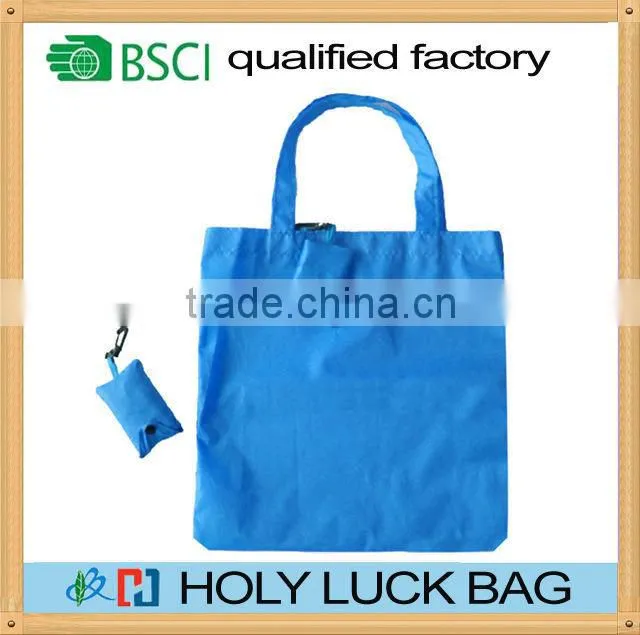 Wholesale reusable eco friendly folding shopping bag with small pouch