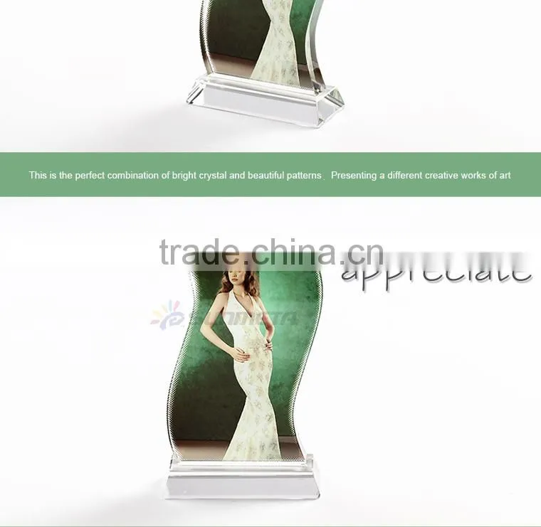 sublimation funny crystal picture digital photo frame photo wedding gift