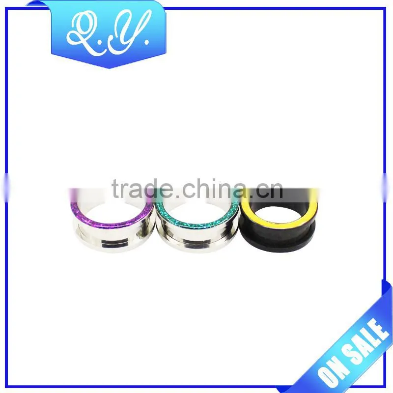 China wholesale colored acrylic printed piercing jewelry fashion ear tunnel & ear expander