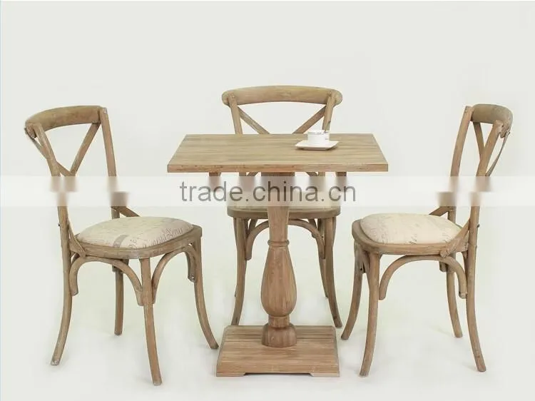 Antique style coffee room use wooden dining set/Wood coffee Table and chair(CH-532-OAk,DT-1087-OAK)