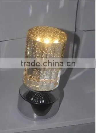 rechargable battery operated wedding party night club bar glowing light up round mini fashionable led crystal table lamp