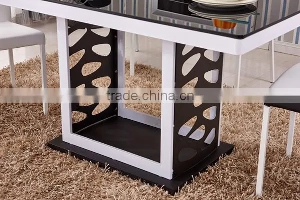 tempered glass dining table 6 chairs set