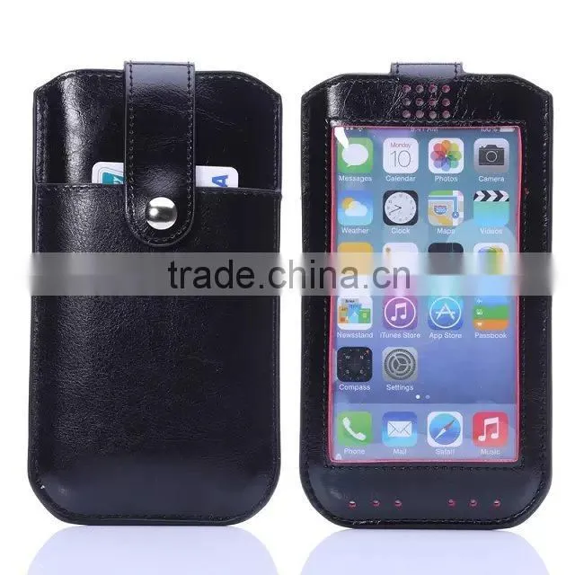 PU material plastic pouch bag, compatible brand apple i phone 6