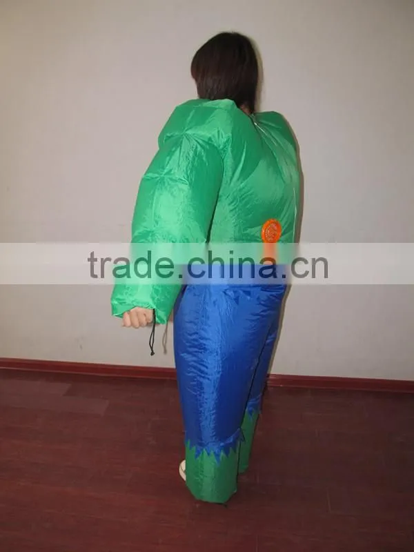 DJ-CO-115 Adult Chub Strong Man Inflatable Blow Up Color Body Halloween Costume Jumpsuit