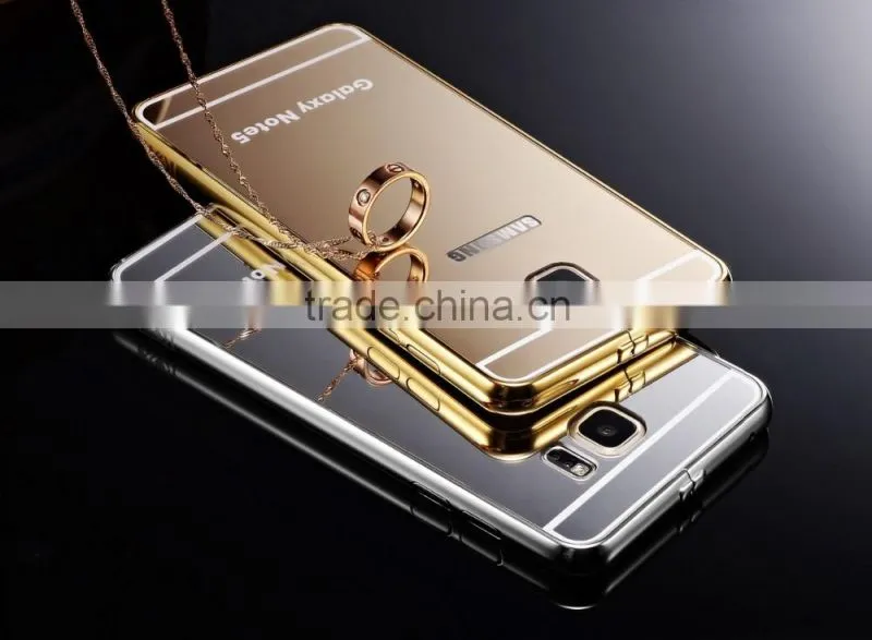 High Quality Aluminum Mirror Bumper Cell Phone Case For Samsung Galaxy Note 5 Mirror Case