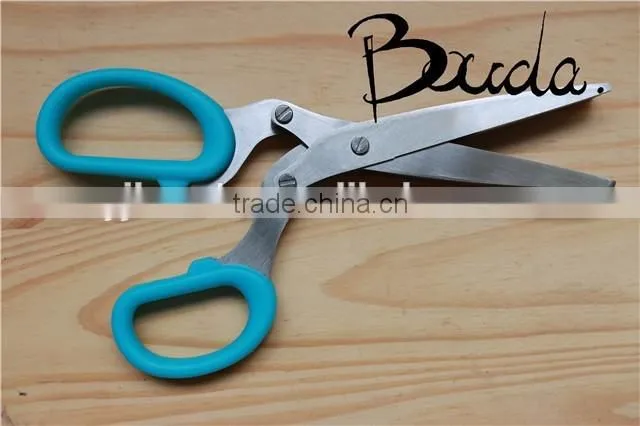Multifunction 5 blade stainless steel herb scissor with PP+TPR handle BD-S1643