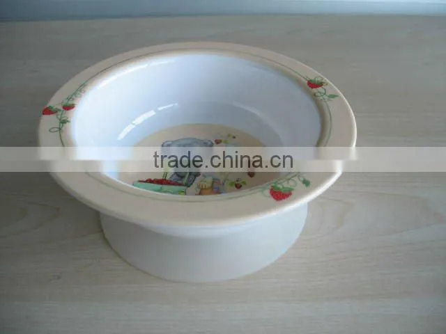 2015 children melamine set with anti slip rubber