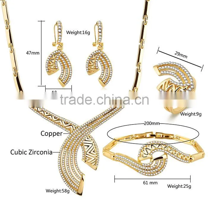 Wholesale Jewelry Stylish Fake Gold Jewelry Set