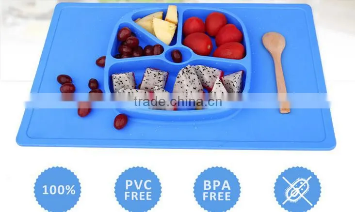 BPA Free Custom Baby Kids Silicone Placemat Plates