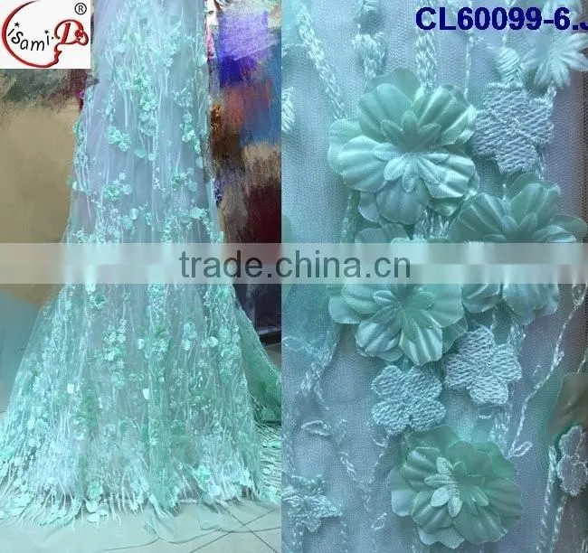 CL60099 Modern design good quality 3d flower lace embroidered fabric,african french lace fabric