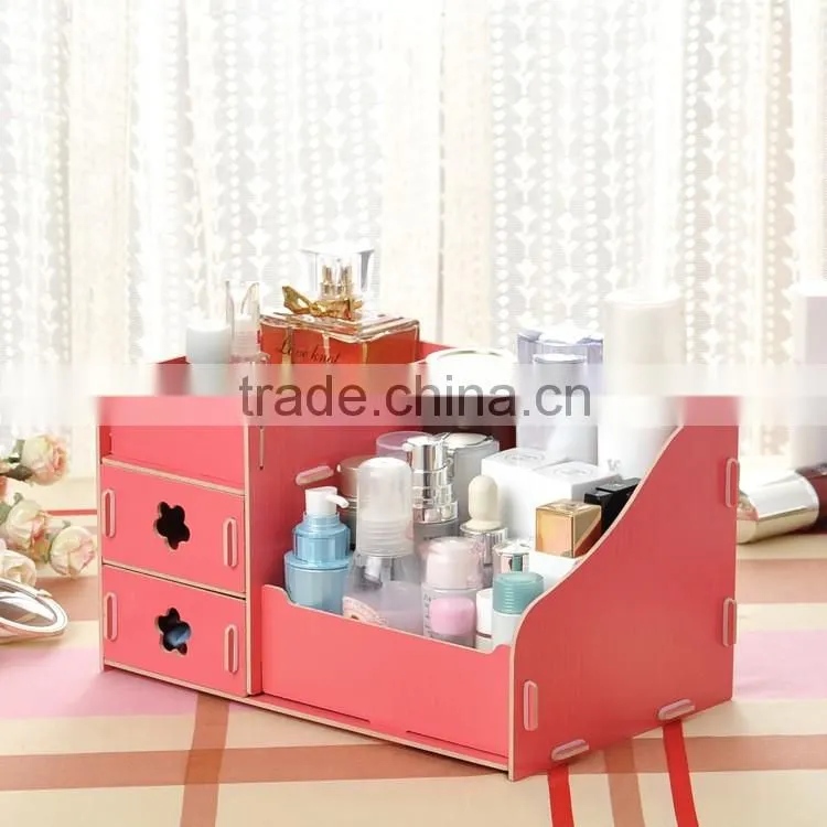Factory fashionable wooden makeup box/ cosmetic box makeup kit/ luxury makeup box