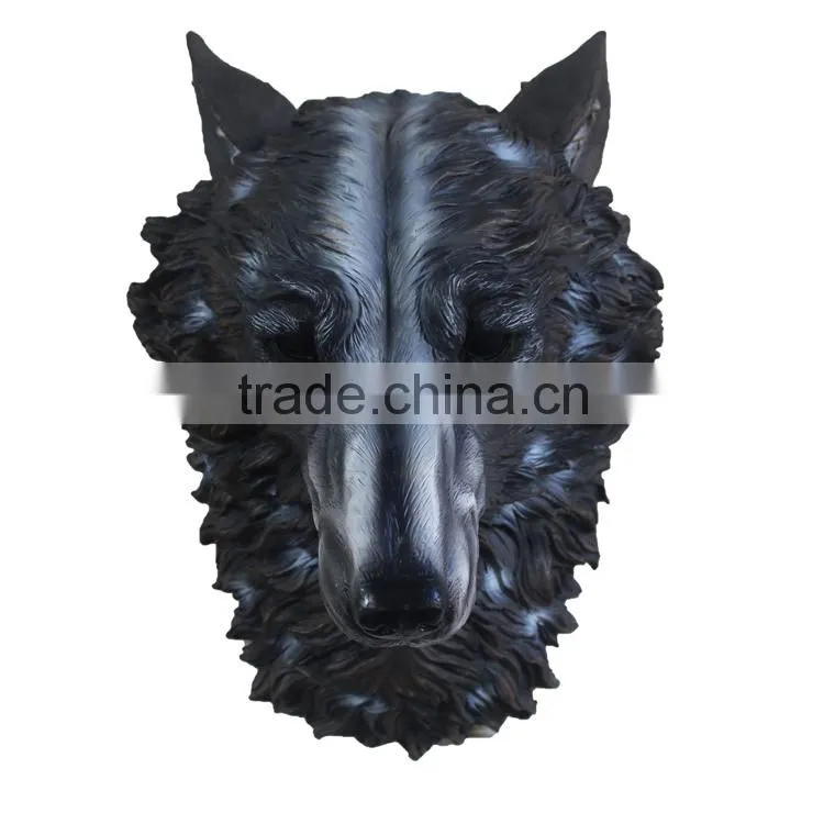 Living room decoration poly resin giant wolf head